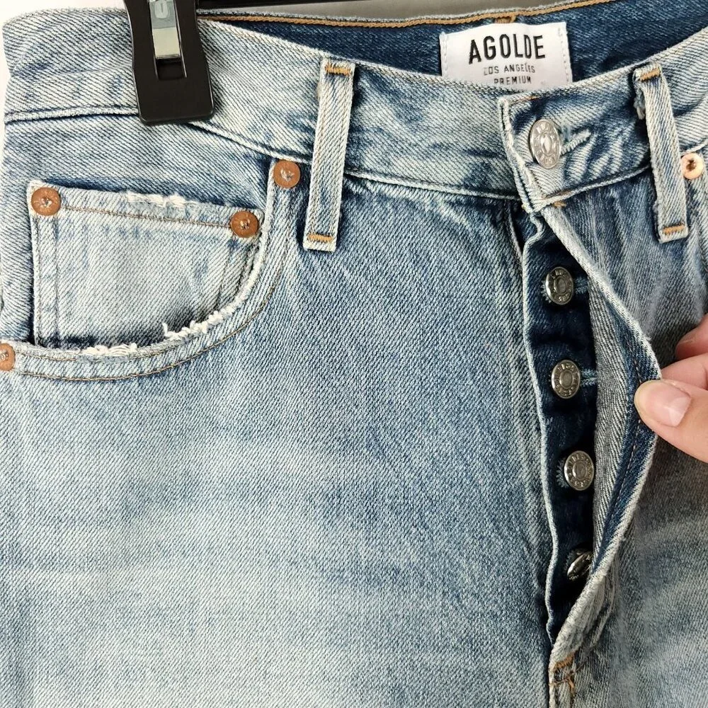 AGOLDE 90's Loose Fit Jeans Womens 25 Distressed High Rise Button Fly - Picture 6 of 13